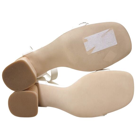 Steve Madden Women Mindi Ankle Strap Block Heel Sandal Size US 10M White Leather - Picture 6 of 7